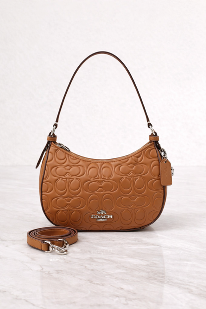 Coach Style Embossed Signature Mini Shoulder Bag