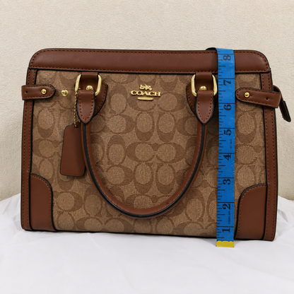 Coach Signature Monogram Structured Top Handle Bag