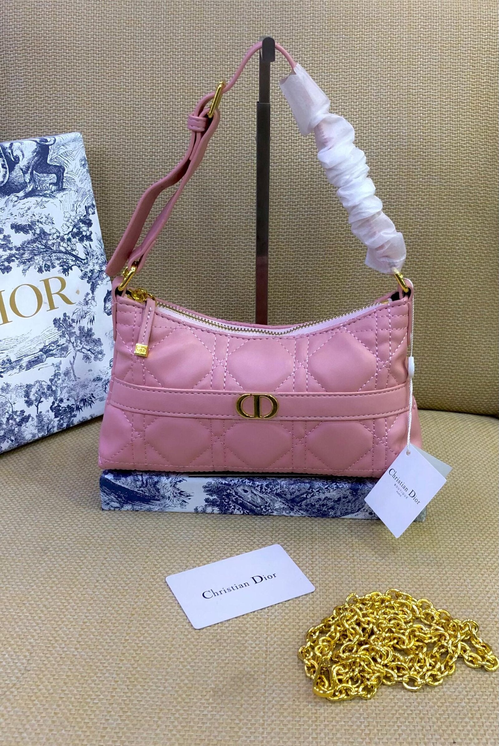 Dior Caro Pouch with Chain