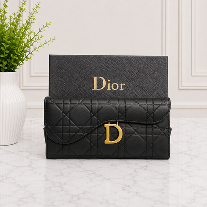 Dior Cannage Saddle Flap Long Wallet