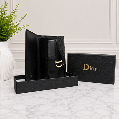 Dior Cannage Saddle Flap Long Wallet