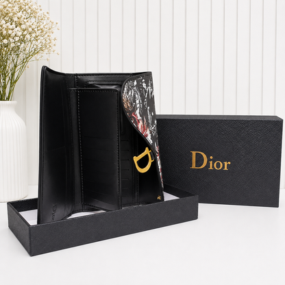Dior Floral Saddle Flap Long Wallet