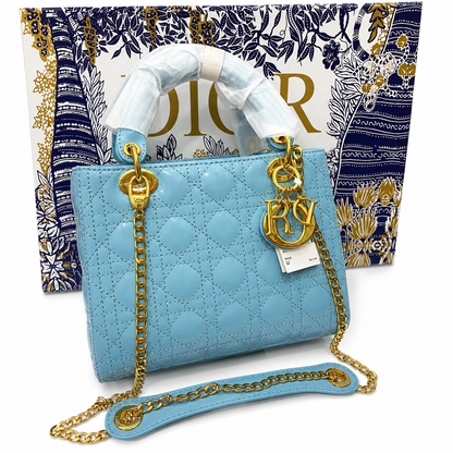 Dior Lady Dior Cannage Patent Top Handle Bag