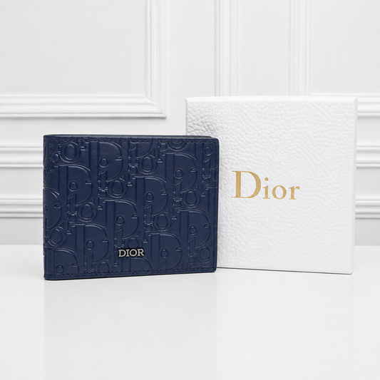 Dior Oblique Embossed Leather Bifold Wallet