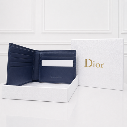 Dior Oblique Embossed Leather Bifold Wallet