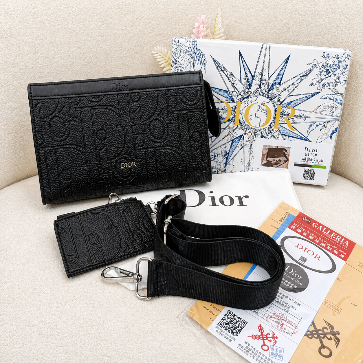 Dior Oblique Embossed Premium Crossbody Clutch Bag