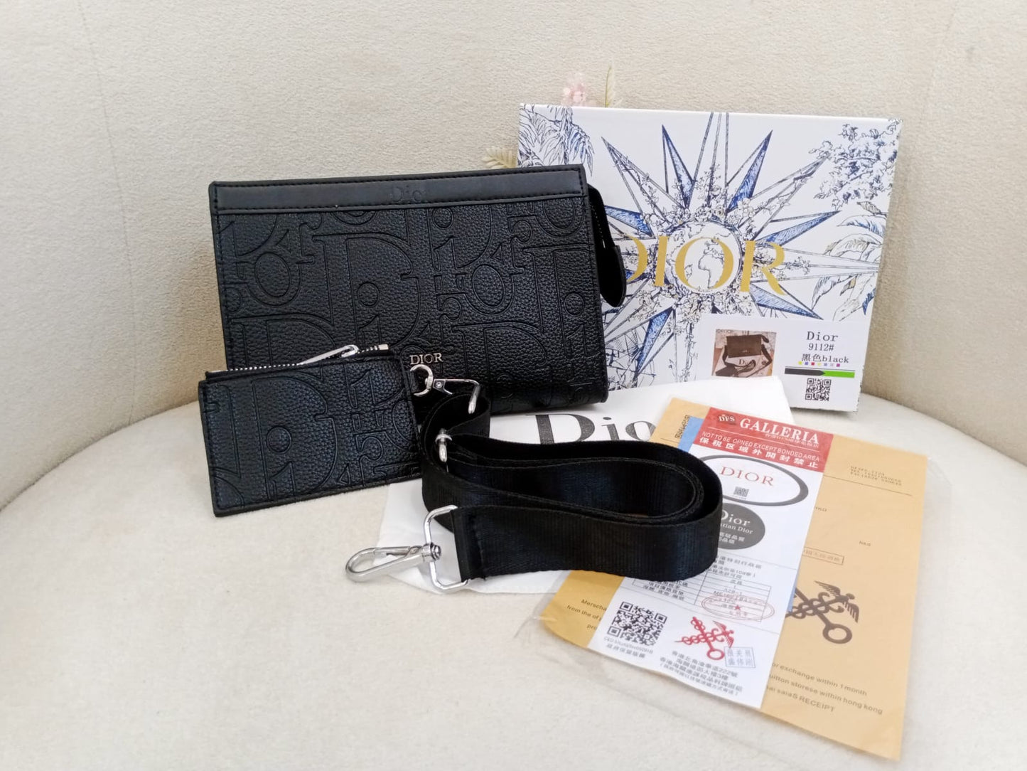 Dior Oblique Embossed Premium Crossbody Clutch Bag