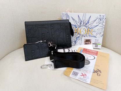 Dior Oblique Embossed Premium Crossbody Clutch Bag