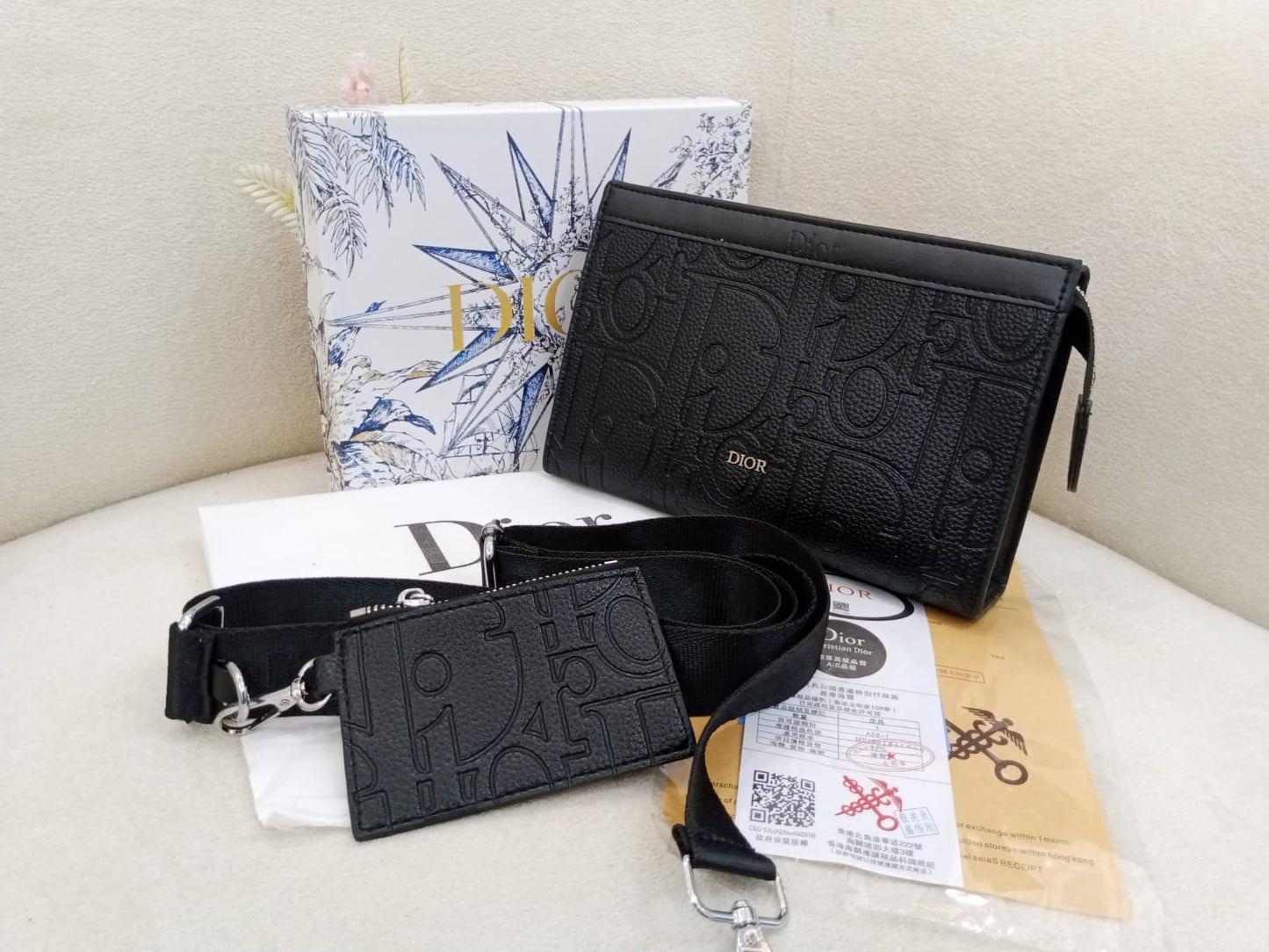 Dior Oblique Embossed Premium Crossbody Clutch Bag