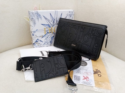 Dior Oblique Embossed Premium Crossbody Clutch Bag