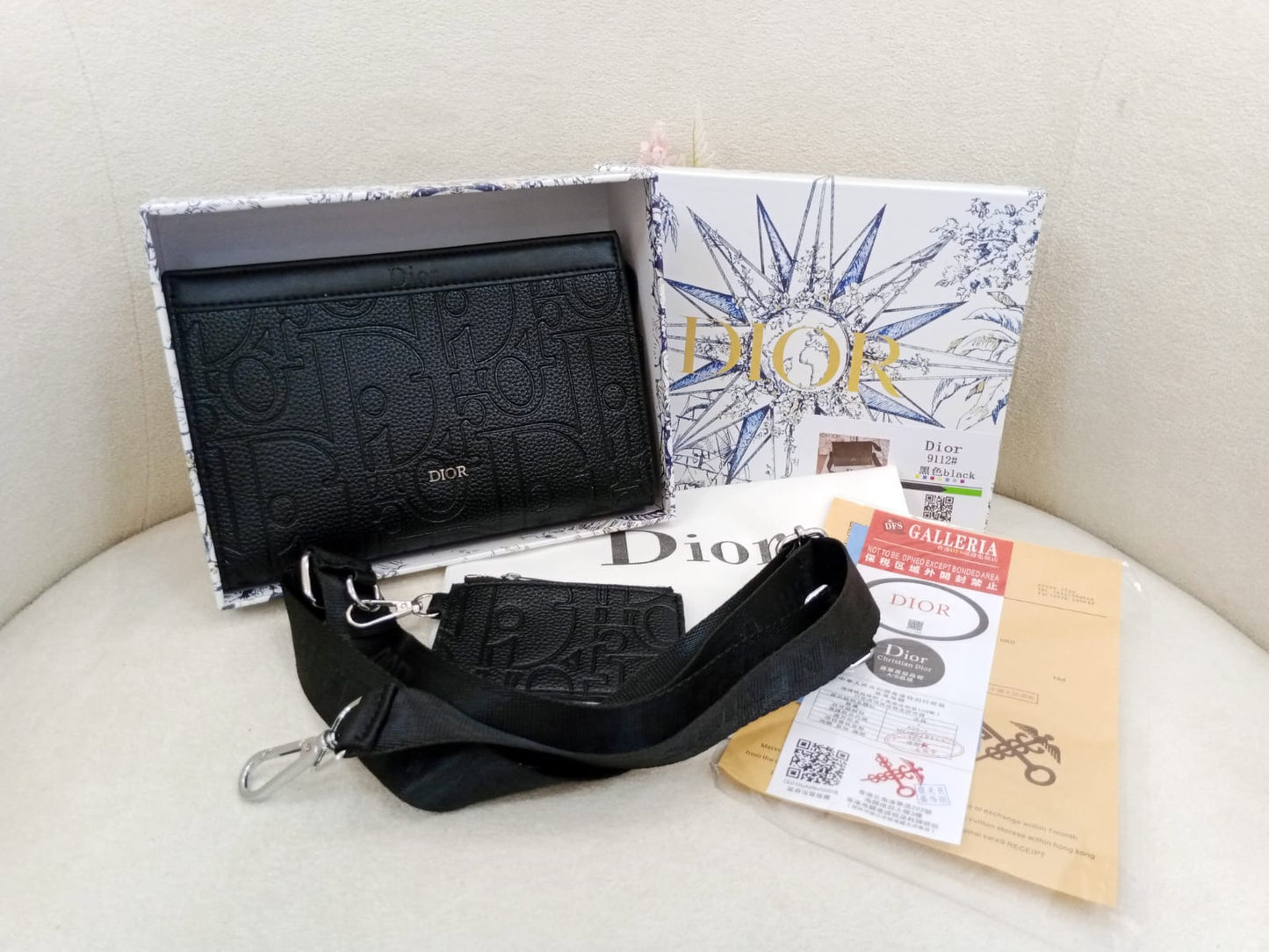 Dior Oblique Embossed Premium Crossbody Clutch Bag