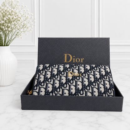 Dior Oblique Jacquard Zip Clutch