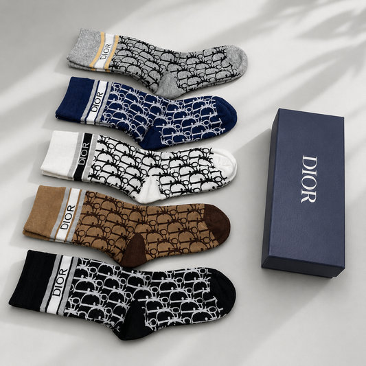 Dior Oblique Monogram Premium Crew Socks