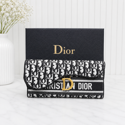 Dior Oblique Saddle Flap Long Wallet