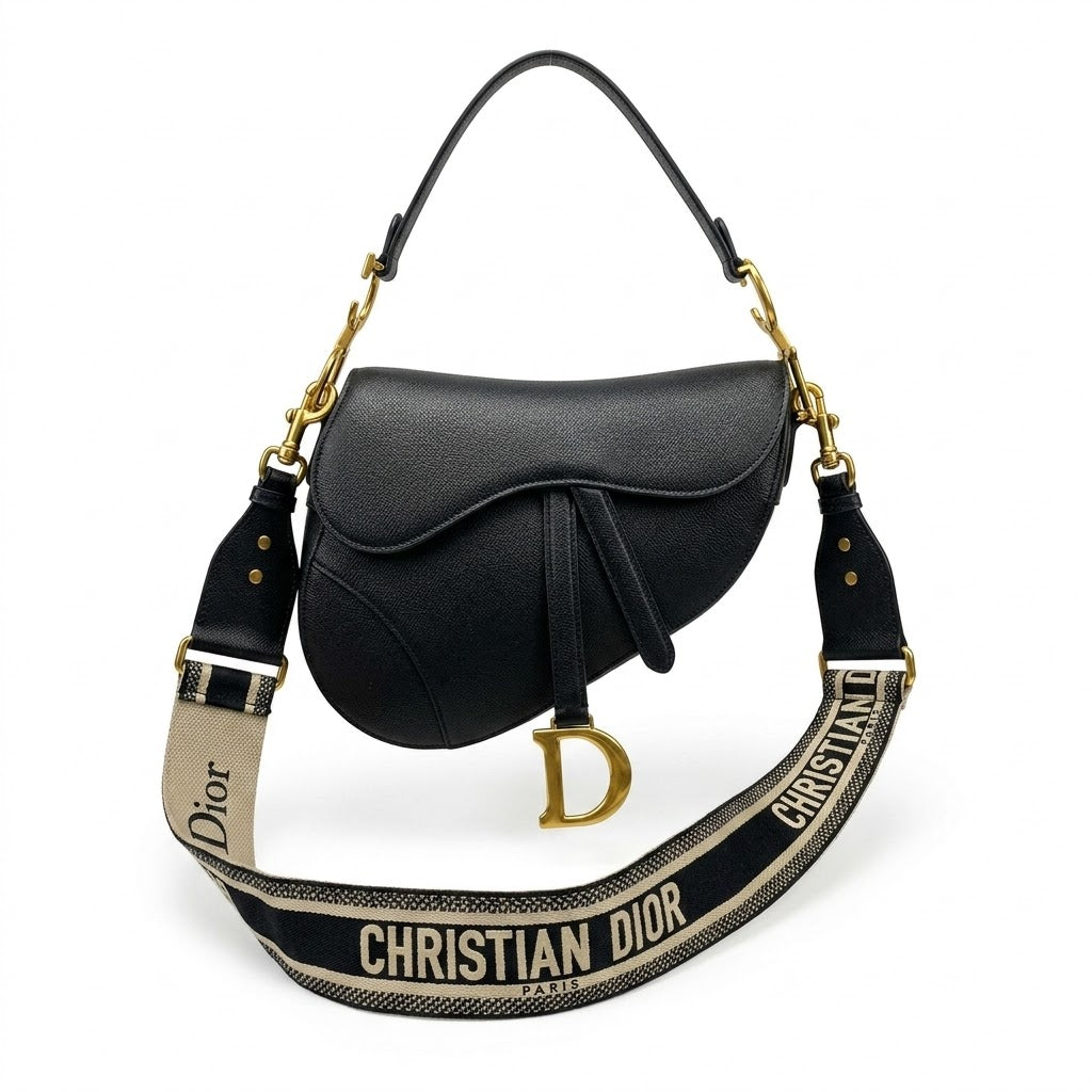 Dior Saddle Bag with Gold Hadware
