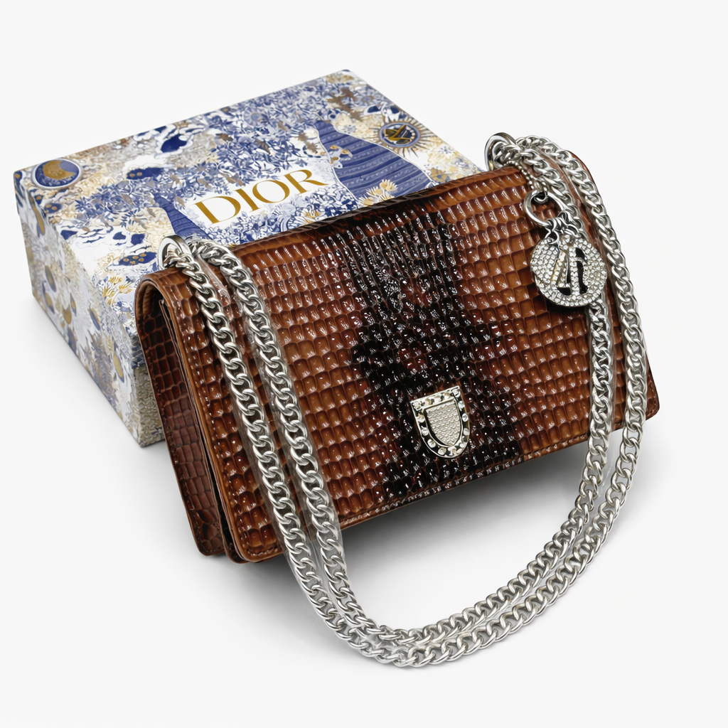 Dior Saddle Chain Bag Style Snake Texture