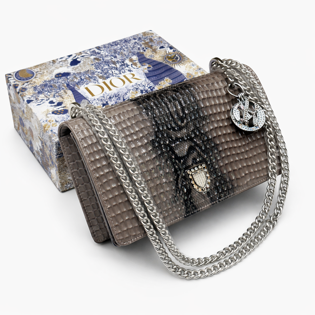 Dior Saddle Chain Bag Style Snake Texture