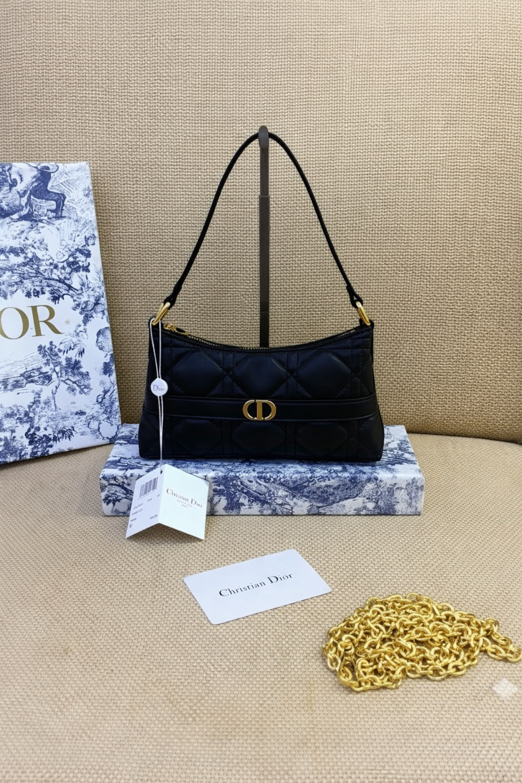 Dior Caro Pouch with Chain