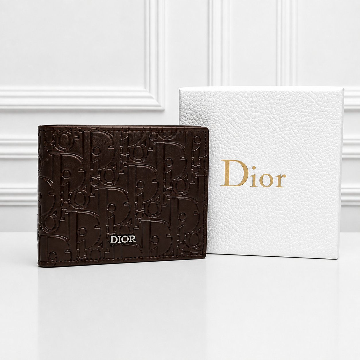 Dior Oblique Embossed Leather Bifold Wallet