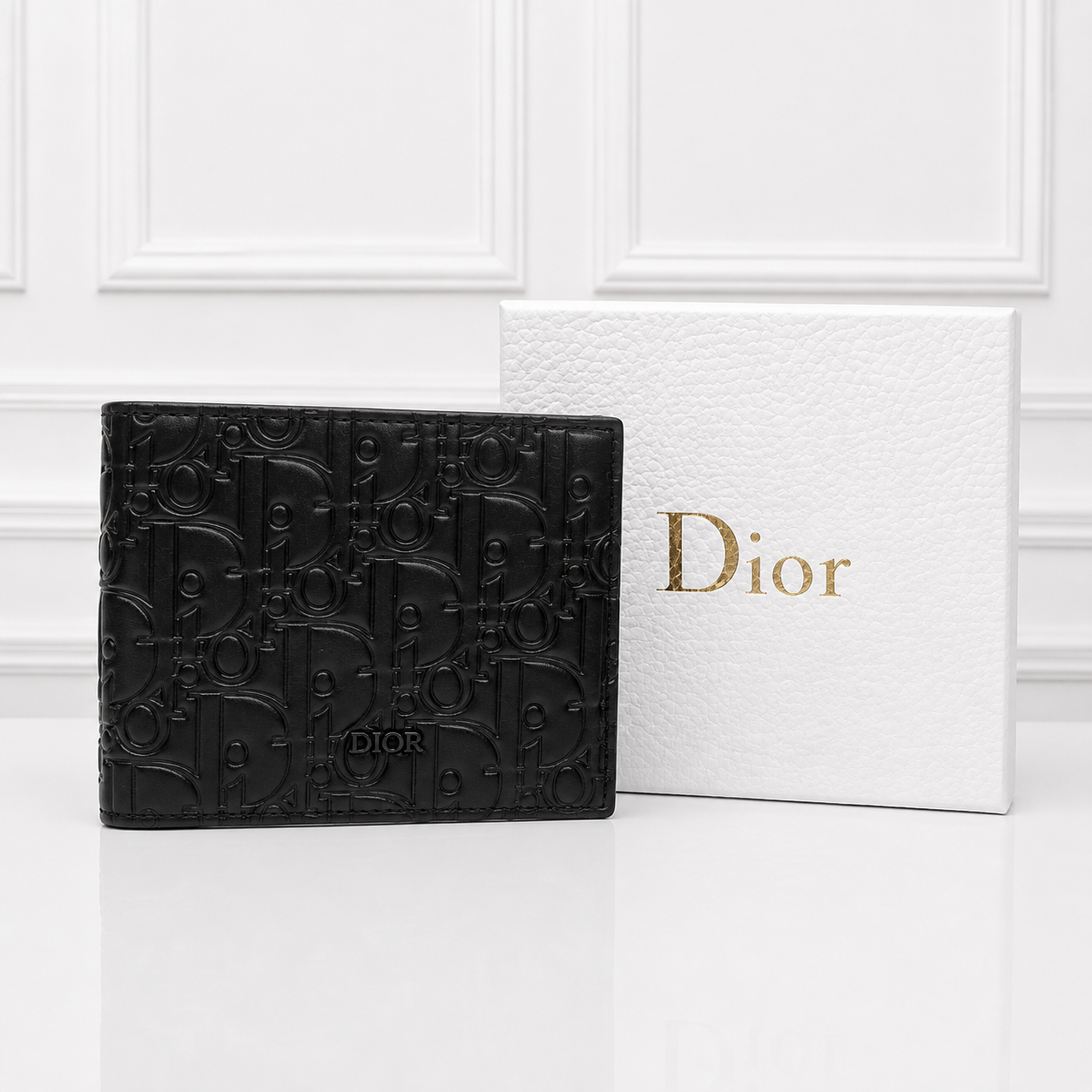 Dior Oblique Embossed Leather Bifold Wallet