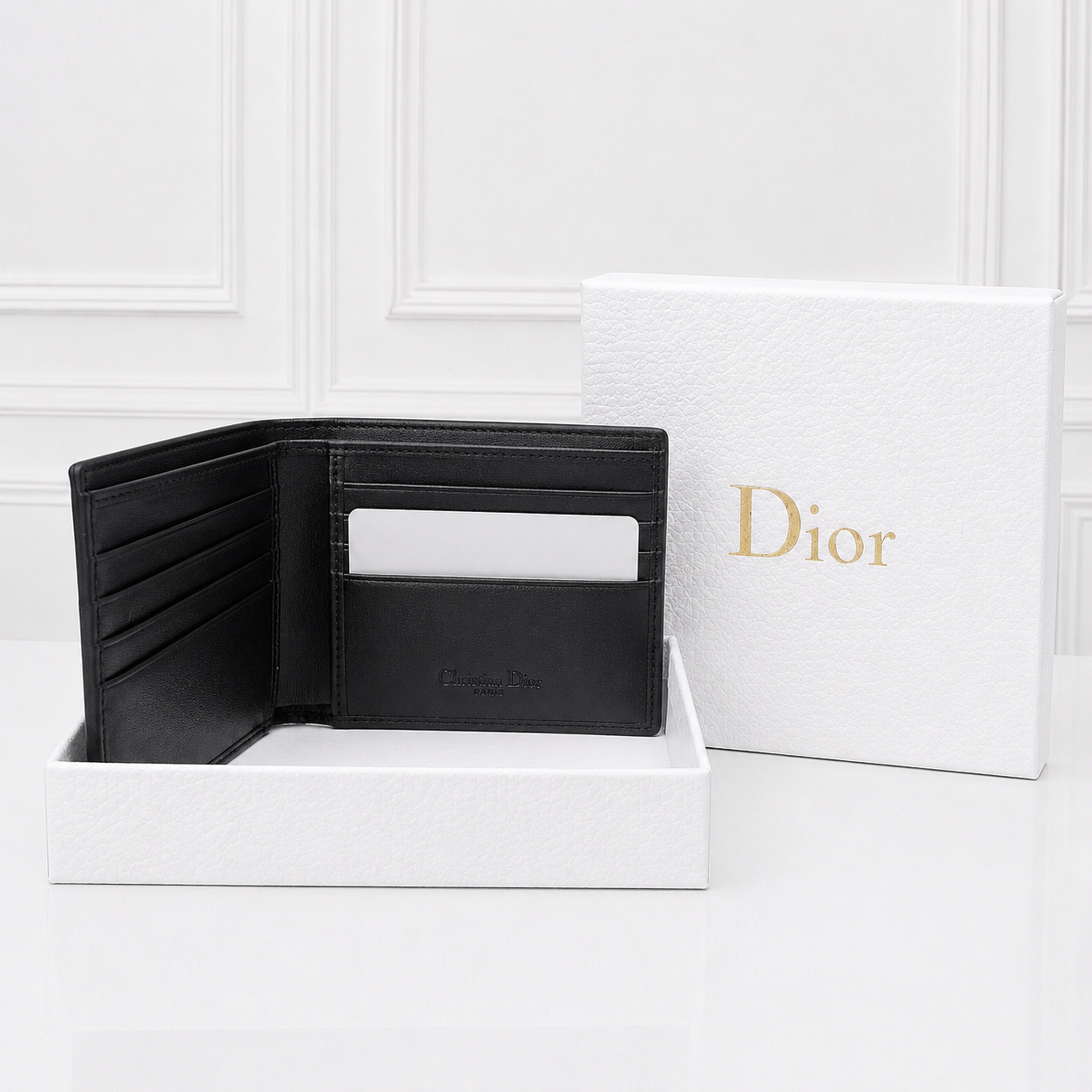 Dior Oblique Embossed Leather Bifold Wallet