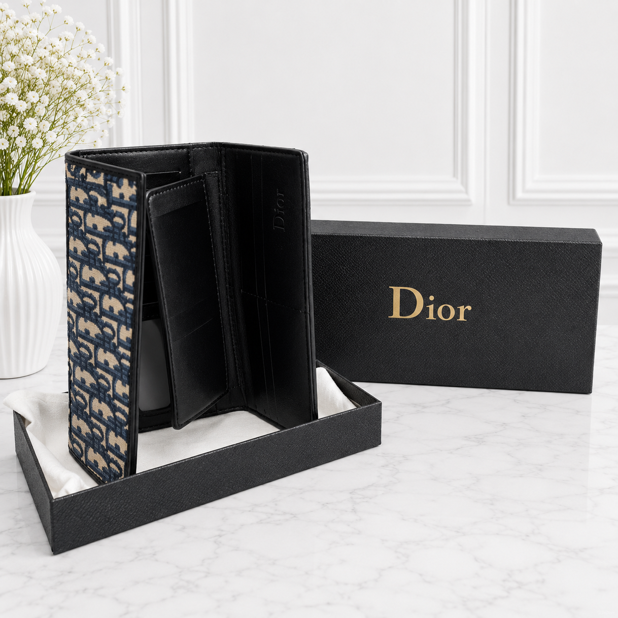 Dior Oblique Saddle Flap Long Wallet