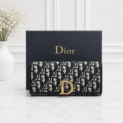 Dior Oblique Saddle Flap Long Wallet