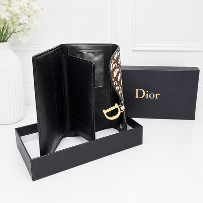 Dior Oblique Saddle Flap Long Wallet