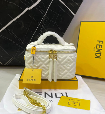 Fendi FF Monogram Mini Zip Top Handle Bag