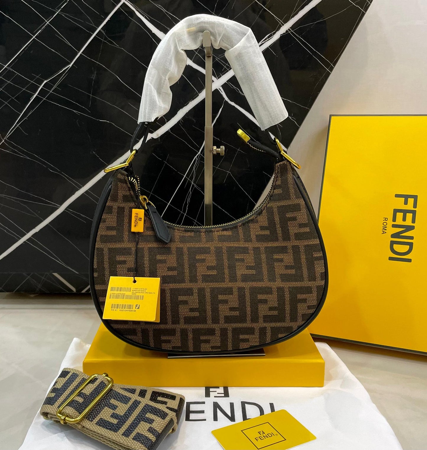 Fendi Monogram Hobo Shoulder Bag