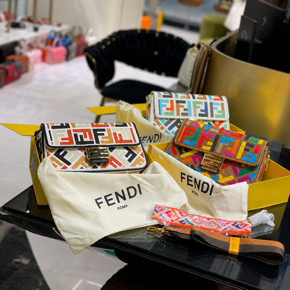 Fendi Baguette FF Vertigo Multicolor Shoulder Bag