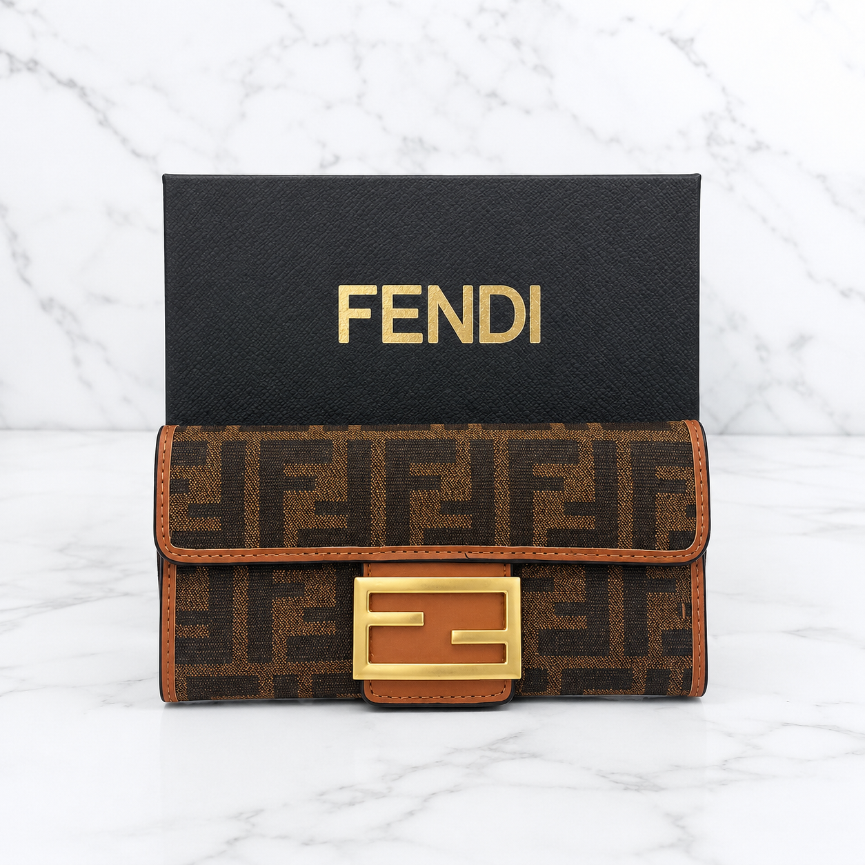 Fendi FF Baguette Flap Compact Wallet