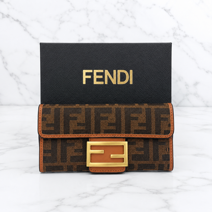 Fendi FF Baguette Flap Compact Wallet