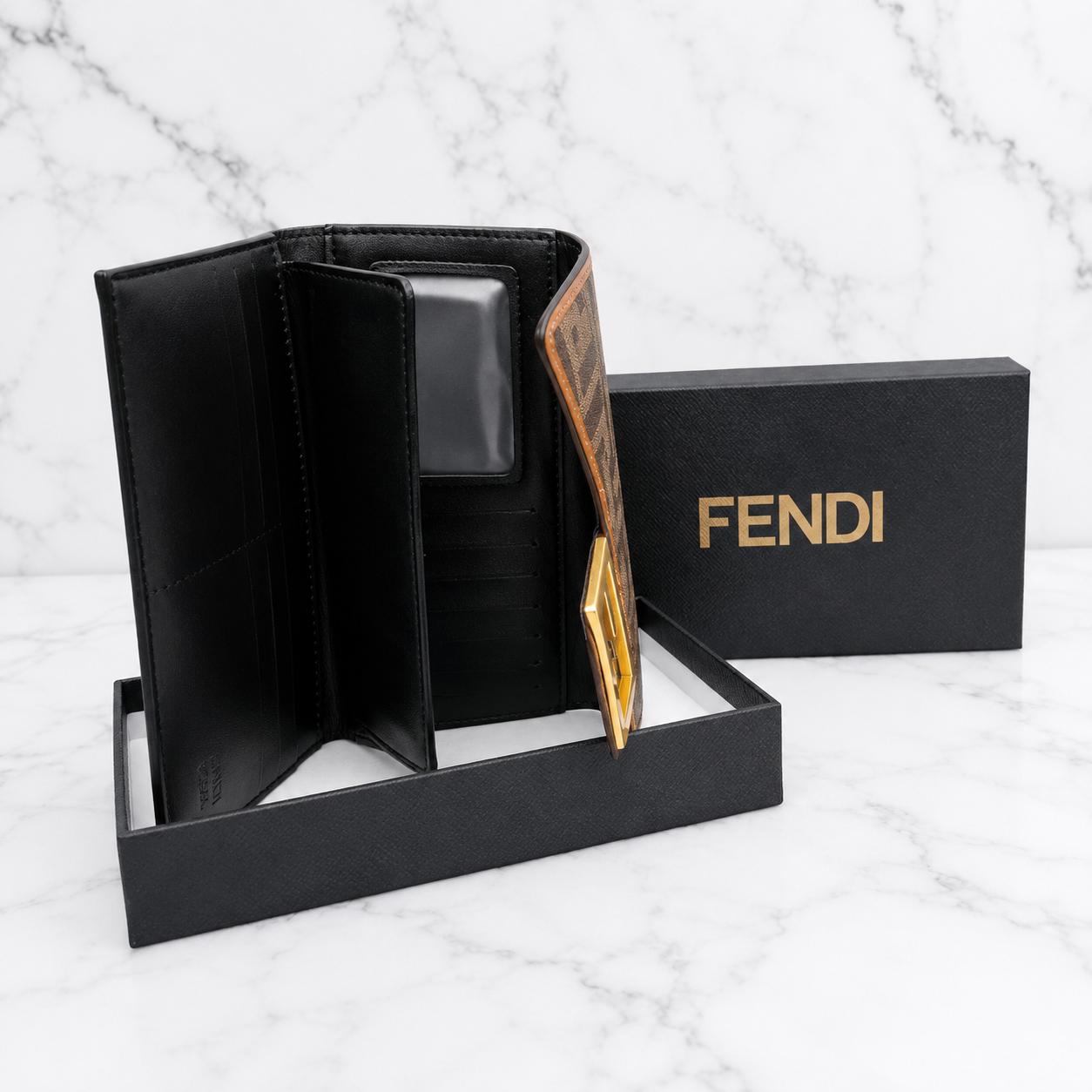 Fendi FF Baguette Flap Compact Wallet