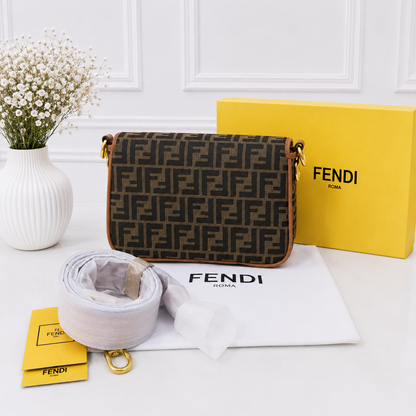 Fendi FF Monogram Baguette Shoulder Bag
