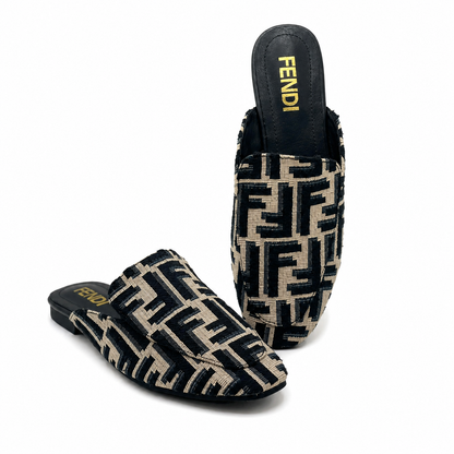 Fendi FF Monogram Jacquard Mule Loafers