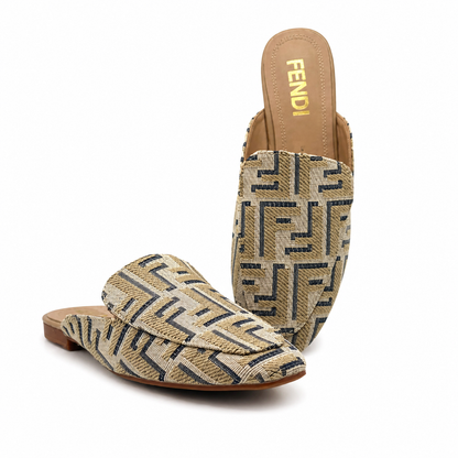 Fendi FF Monogram Jacquard Mule Loafers