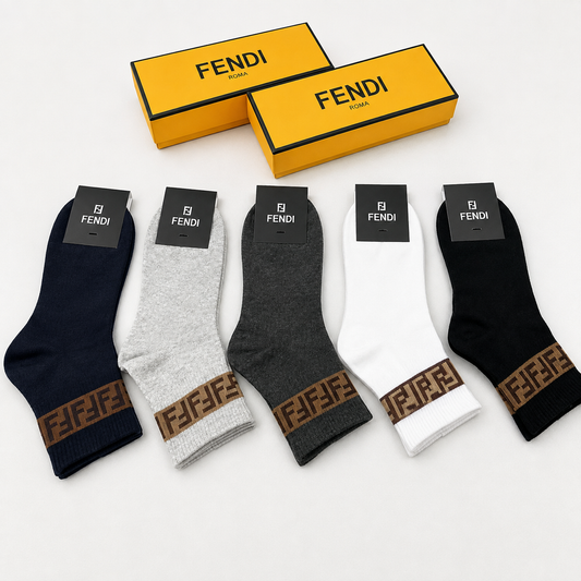 Fendi FF Monogram Premium Crew Socks