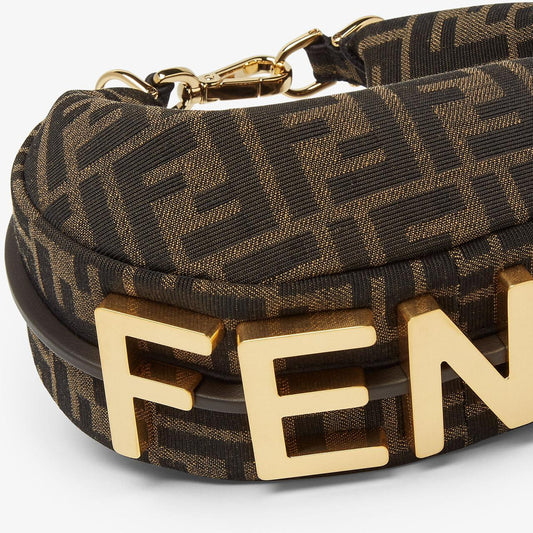 Fendi Fendigraphy Mini Hobo Bag - Brown FF Signature