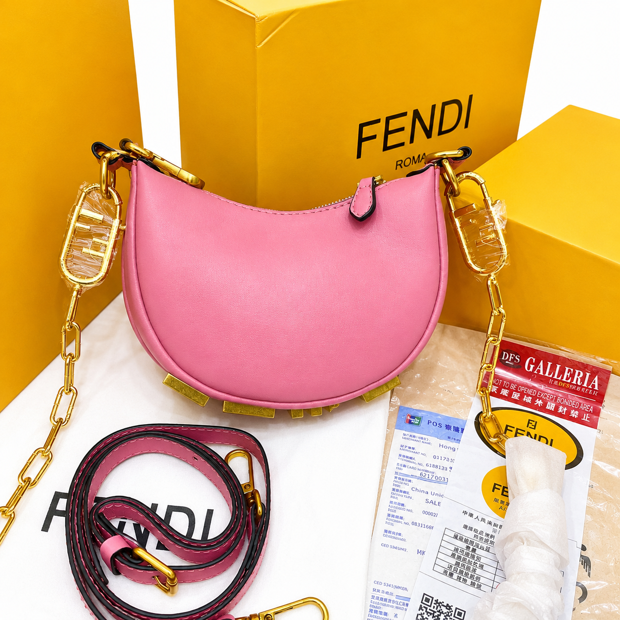 Fendi Metallic Moon Mini Shoulder Bag