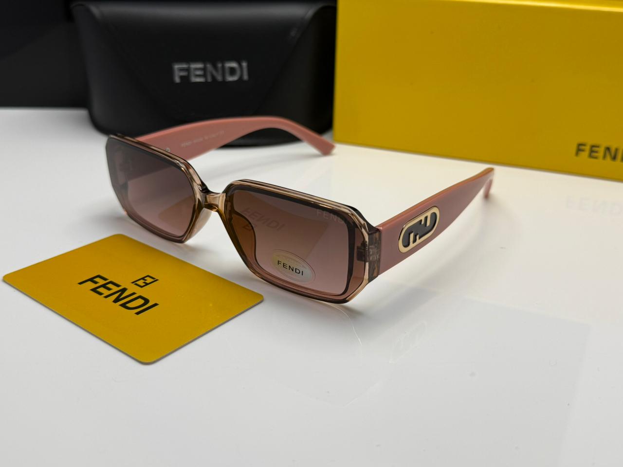 Fendi O’Lock Rectangular Statement Sunglasses