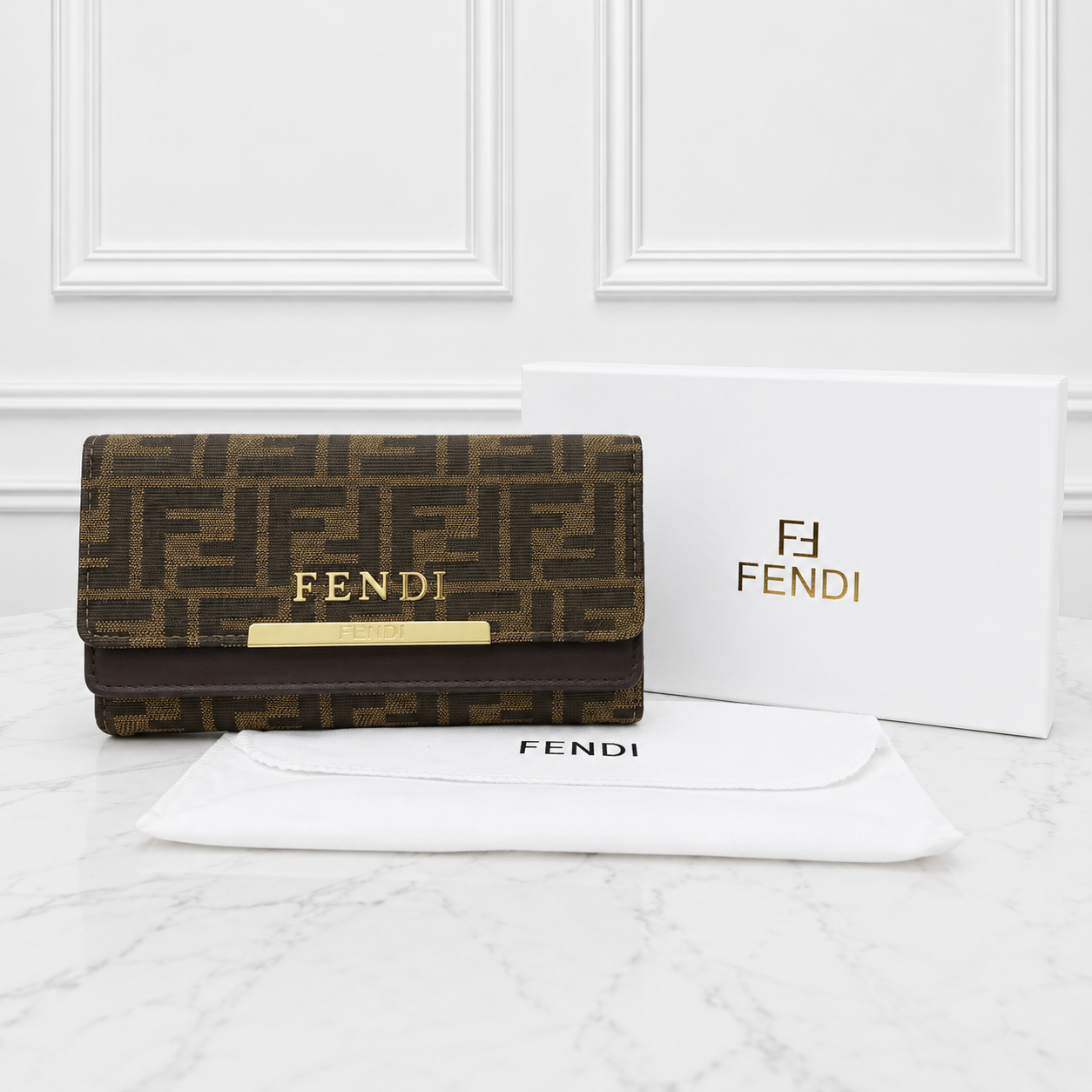 Fendi FF Monogram Continental Long Wallet