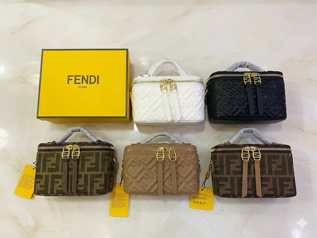 Fendi FF Monogram Mini Zip Top Handle Bag