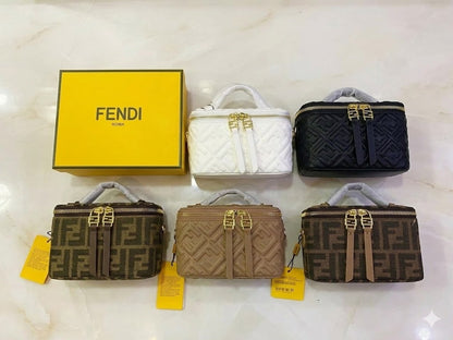 Fendi FF Monogram Mini Zip Top Handle Bag