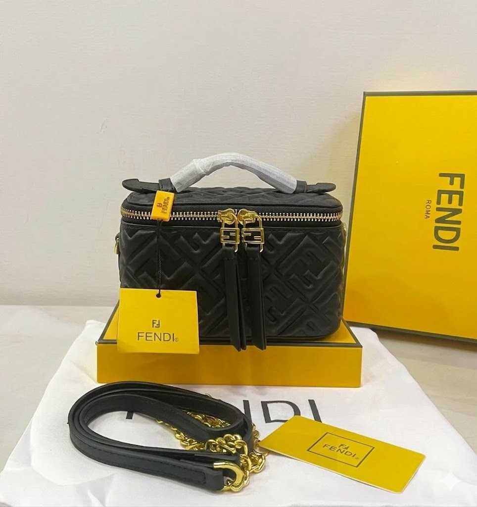Fendi FF Monogram Mini Zip Top Handle Bag