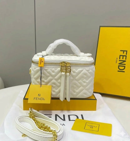 Fendi FF Monogram Mini Zip Top Handle Bag