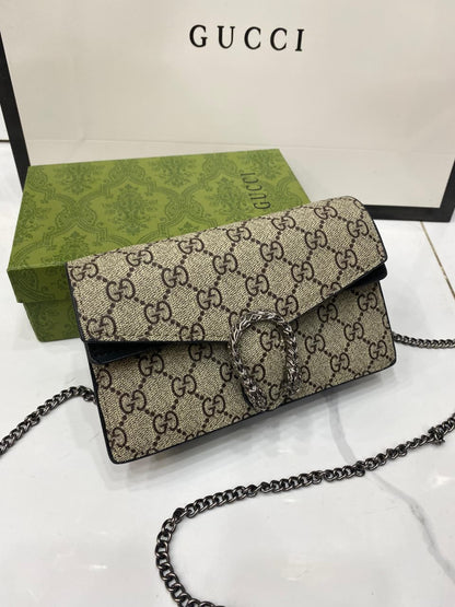 GG SUPREME SUPER MINI METALLIC LEATHER SHOULDER BAG