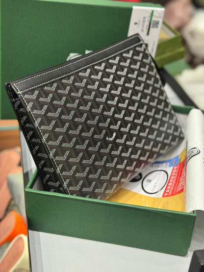 Goyard Senat MM Pouch - Chevron Canvas with Leather Trim
