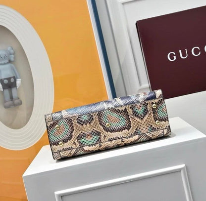 Gucci Bamboo Top-Handle Floral Print Bag