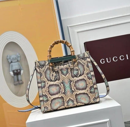 Gucci Bamboo Top-Handle Floral Print Bag